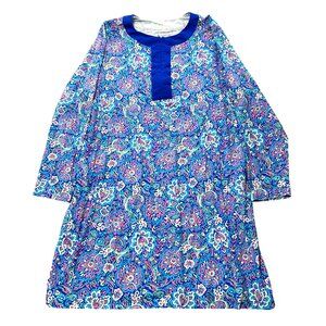 Coolibar Shoreline Swim Cover-Up Dress 3X Blue UPF 50+ Zip Pockets Long Sleeve